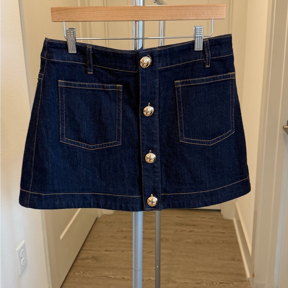 Bardot Lorenzo denim mini skirt in Dark Blue